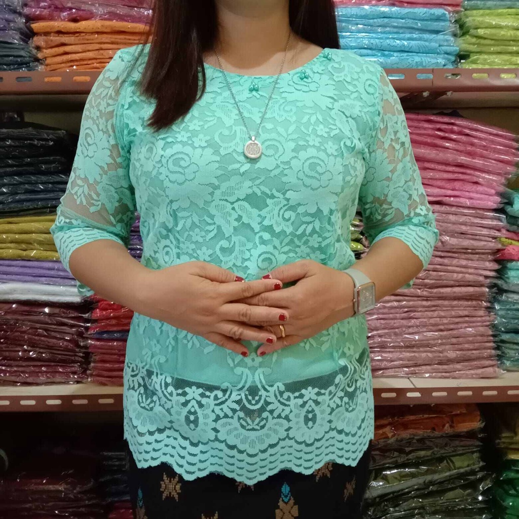 SLD ATASAN BLUS WANITA RENDA MOTIF BARU 2024 BANGKOK DEWASA IMPORT PREMIqUM SUPER MEWAH TANGAN LURUS
