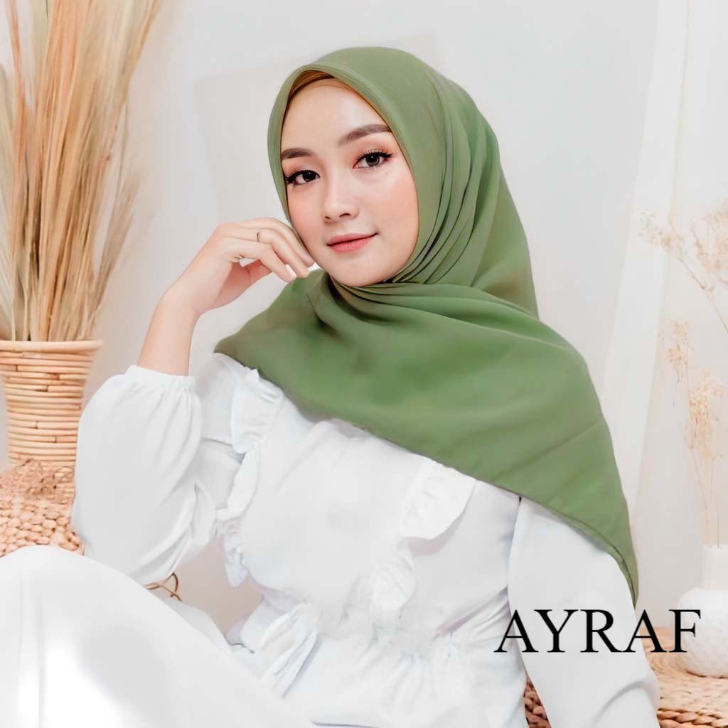COD hijab segiempat bella square tepi neci size 115x115 warna hijau pupus/kerudung jilbab segiempat 