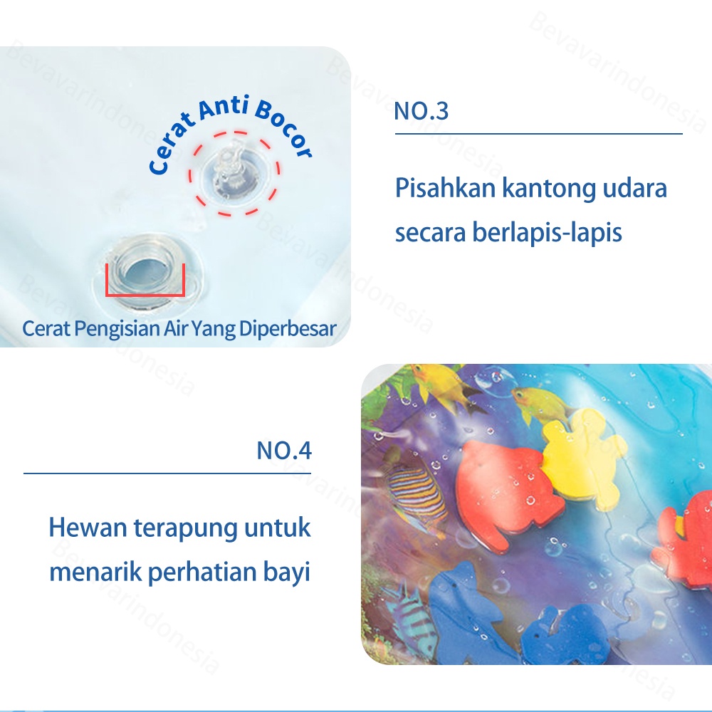 BEVAVAR Matras Air Bermain Bayi Dengan Mainan Kolam Ikan Magic Inflatable Water Playmat Baby