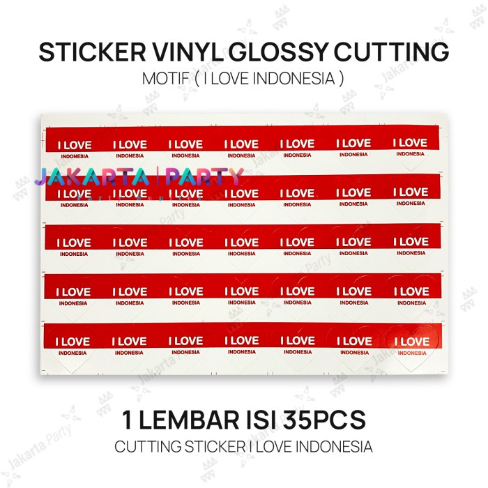 Stiker Pipi Bentuk Love / Stiker Bendera / Stiker I love Indonesia 35