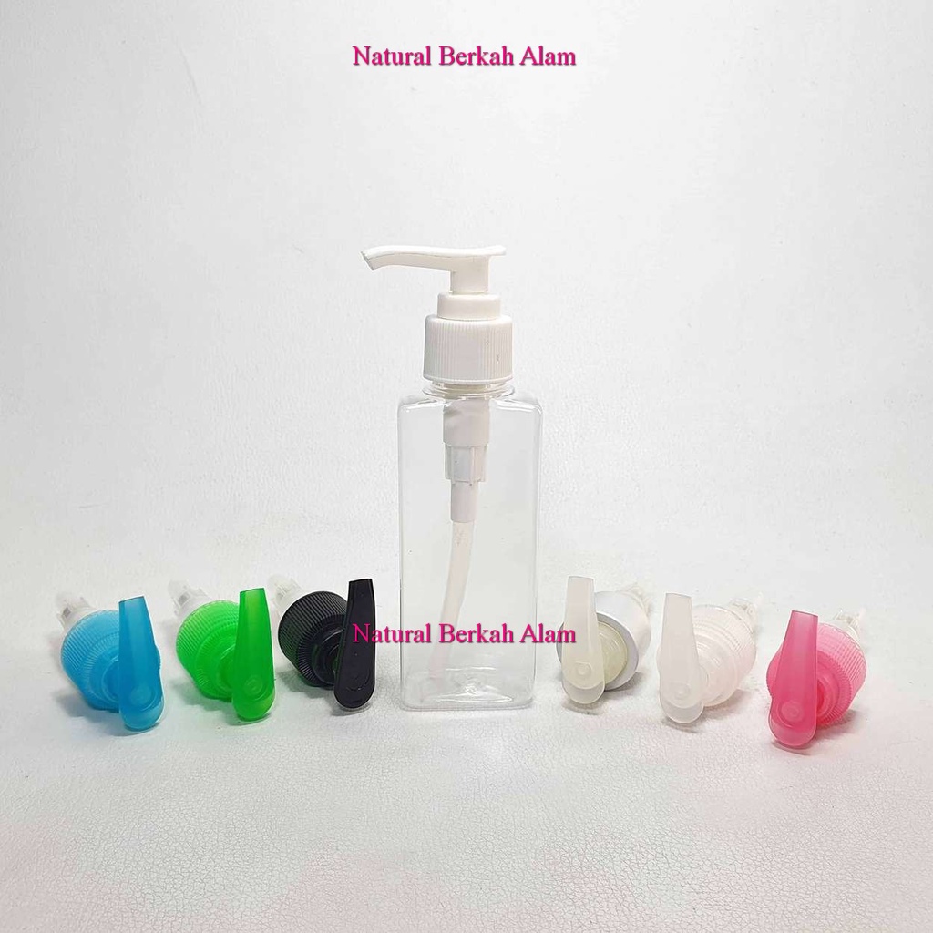 Botol Plastik 100 ml Lengkung Natural Tutup Pump Lotion / Botol Plastik / Botol Pump / Botol Lotion 
