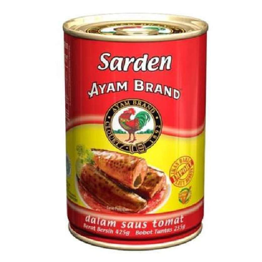 

Sarden Kaleng Saus Tomat Bulat Ayam Brand 425g