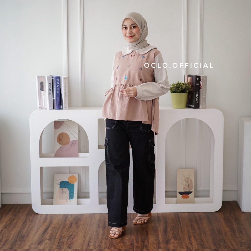 Oclo | Beenara Blouse Blus Bordir Peplum Rami