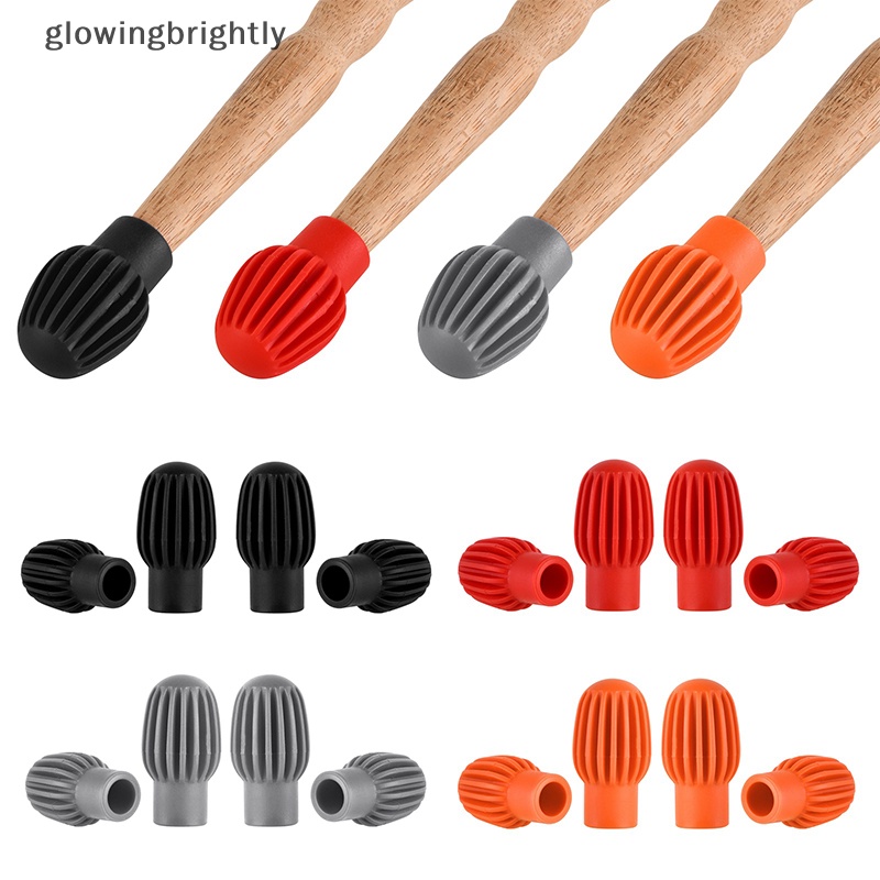 [glowingbrightly] 2/4pc Silikon Drum Stik Kepala Lengan Drum Mute Damper Latihan Silent Tips TFX