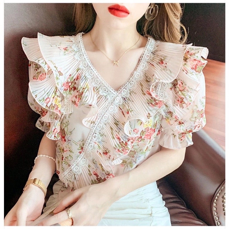 2455 ATASAN BLOUSE  TOP GIANA PLEATED IMPORT