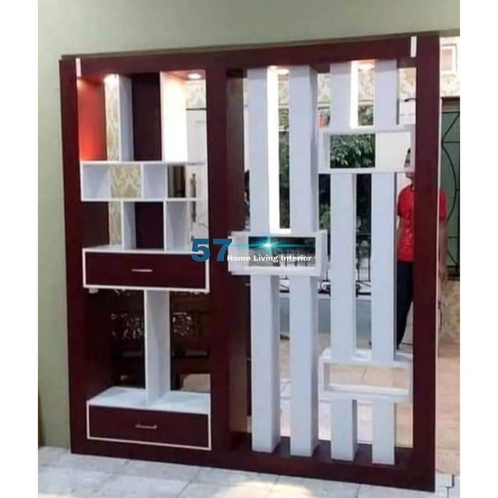 Lemari Penyekat Ruangan - Lemari Pajangan Pemisah Ruangan Minimalis