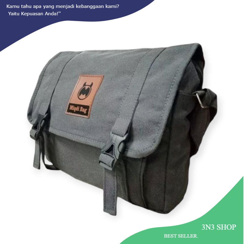 TAS SLEMPANG KANVAS MIQDIBAG TAS KAIN KANVAS PRIA WANITA TAS SLEMPANG BAHAN JEANS