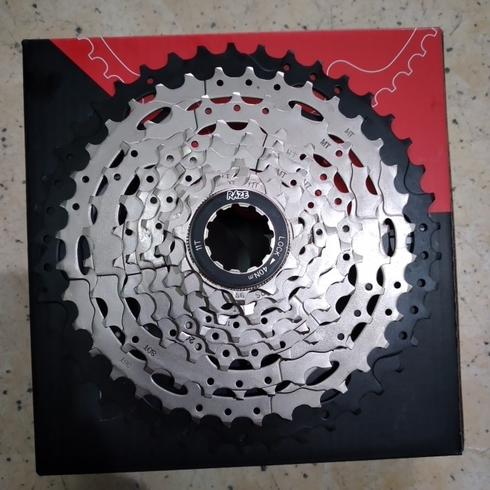 Sprocket Cassete 9 Speed 11-42T Sproket RAZE SILVER for Shimano MTB
