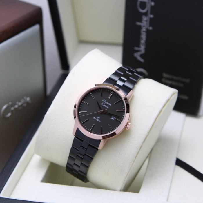 Jam Tangan Wanita Alexandre Christie AC 1007 Original - Black Gold