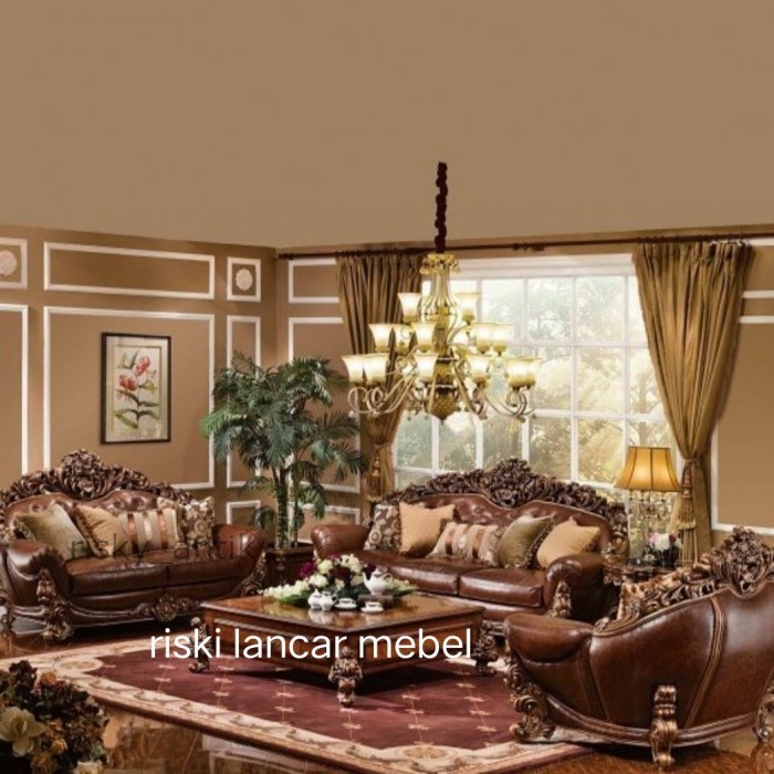 KURSI TAMU SOFA ROYAL MEWAH UKIR MINIMALIS KLASIK WALDORF JATI ROMAWI Termurah cod redy
