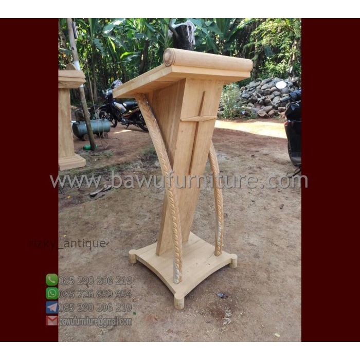 

Mimbar Gereja Minimalis Podium Kristen Kayu Jati JPR Stock Harga Murah - Belum Warna Termurah cod redy
