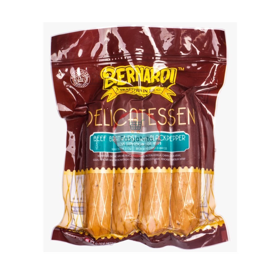 

Bernardi Delicatessen Beef Bratwurst With Blackpaper 310 Gr ( Isi 4 )