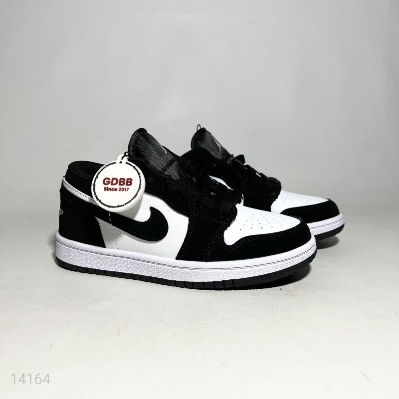 Sneakers Air Jordan 1 Low Black Panda White Black for KIDS Sepatu SKU9