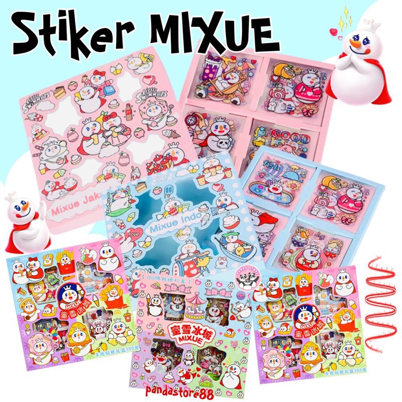 

Stiker Mixui isi 100pc waterproof pvc new model