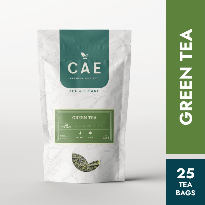 

CHINESE GREEN TEA 25 TEA BAGS Teh Hijau Dried 100% Pure Organic Tisane