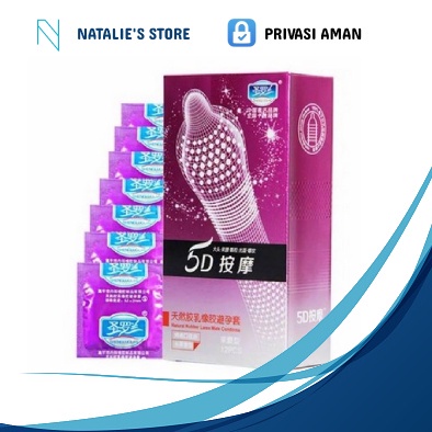 Kondomm Bergerigi Berduri Bintil Dotted Condom 5D Latex