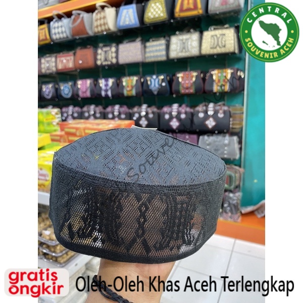 peci/kupiah rajut motif pintu aceh | songkok khas aceh