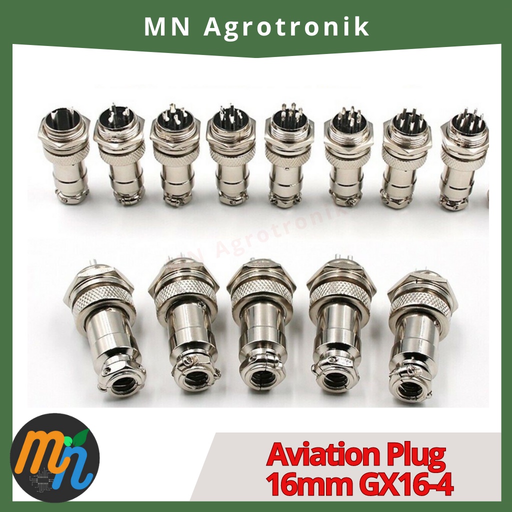 Aviation Plug 2-Pin, 3-Pin, 4-Pin 16mm GX16-4 Metal Set Male Female Panel Connector