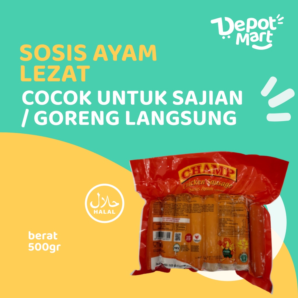 

Champ Chicken Sausage 500 gr Sosis Ayam- Depot Mart
