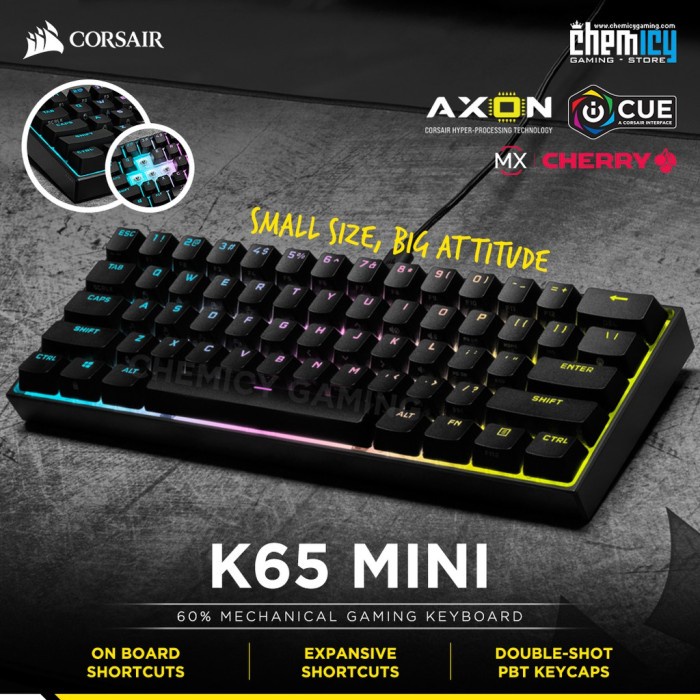 Corsair K65 RGB Mini 60% Mechanical Gaming Keyboard - Putih