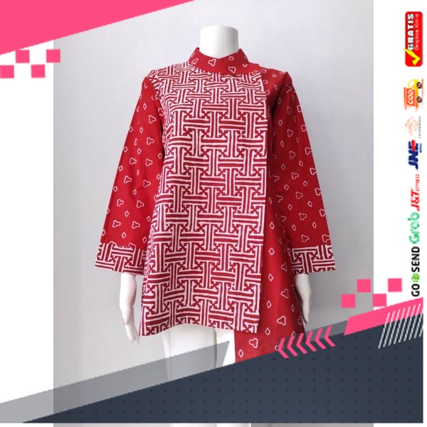 BATIK STYLE JAWA KEREN TERLARIS /batik merah putih batik wanita merah putih batik agustusan baju mer