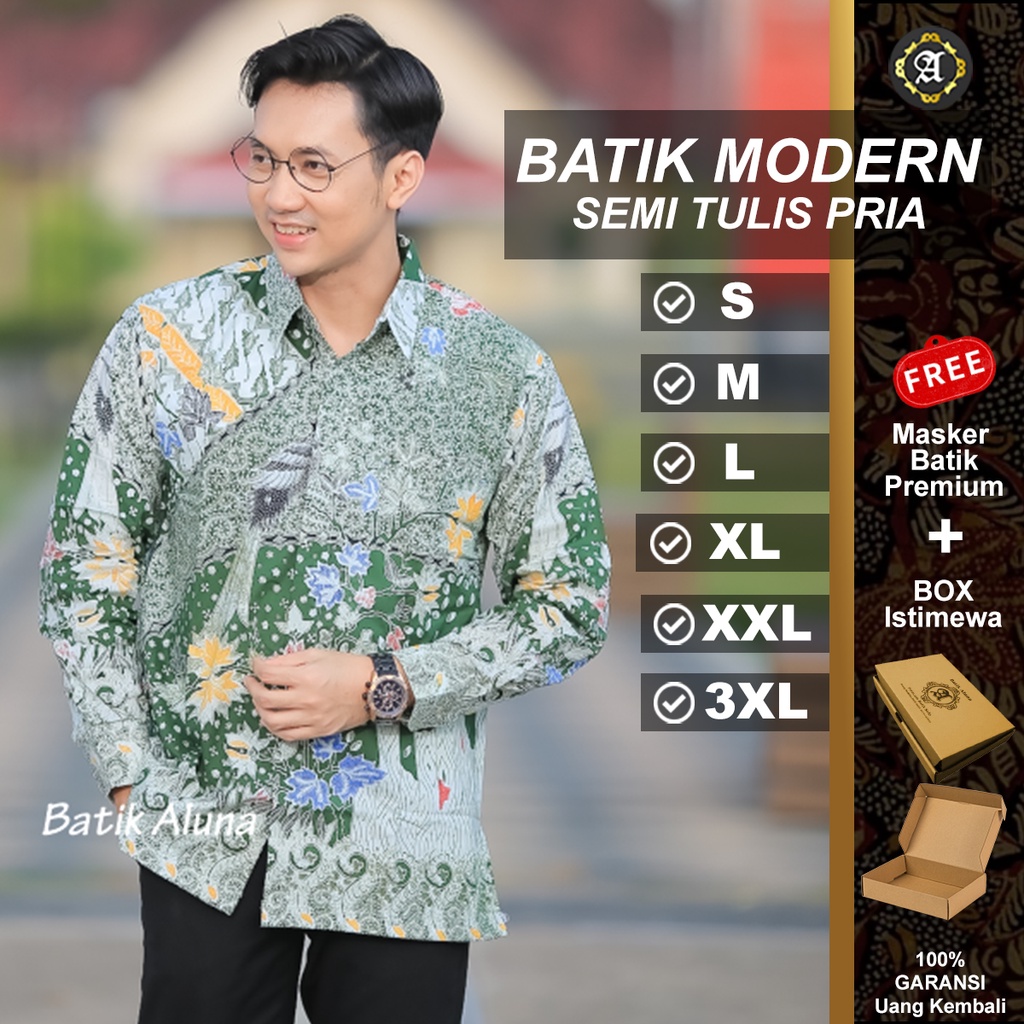 Baju Batik Pria Semi Tulis Lengan Panjang Pendek Luntur Muda Anak Katun Solo Motif Silky Full Tidak 