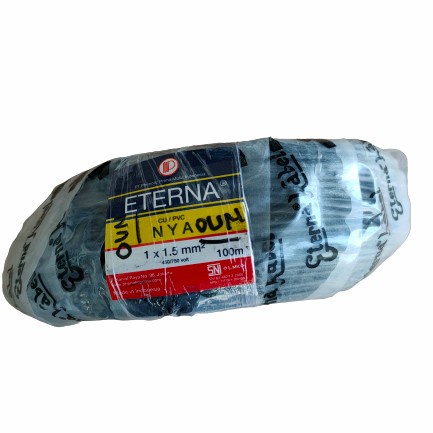 KABEL ETERNA NYA 1x1,5mm 100m/KABEL LISTRIK TEMBAGA TUNGGAL ETERNA SNI - Hitam