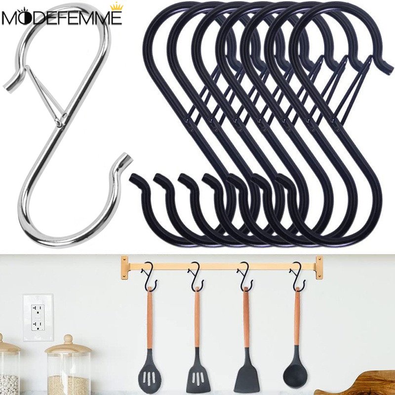 Windproof Clothes Pants Hanger Pot Tanaman Peralatan Dapur Rak Gantung Gesper Desain S-shape Hook Heavy Duty Serba Serbi Finishing Rak Perlengkapan Organizer Tahan Lama