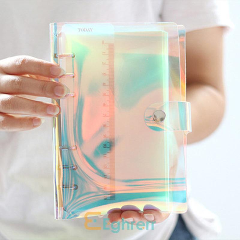

Eghrerr Clear Soft PVC Notebook Binder Cover Planner 6-Ring Loose-Leaf Folder