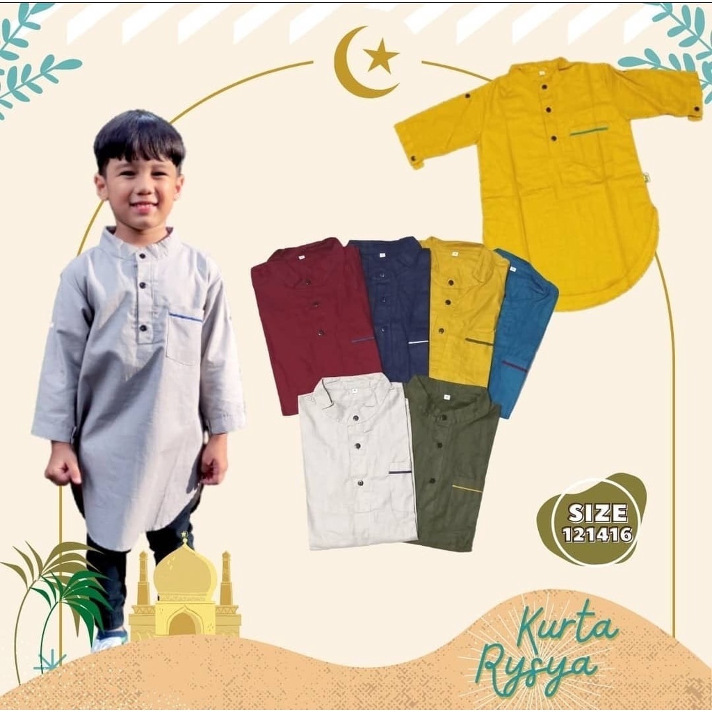 RYSYA KEMEJA KOKO ATASAN KURTA JUMBO 12-16