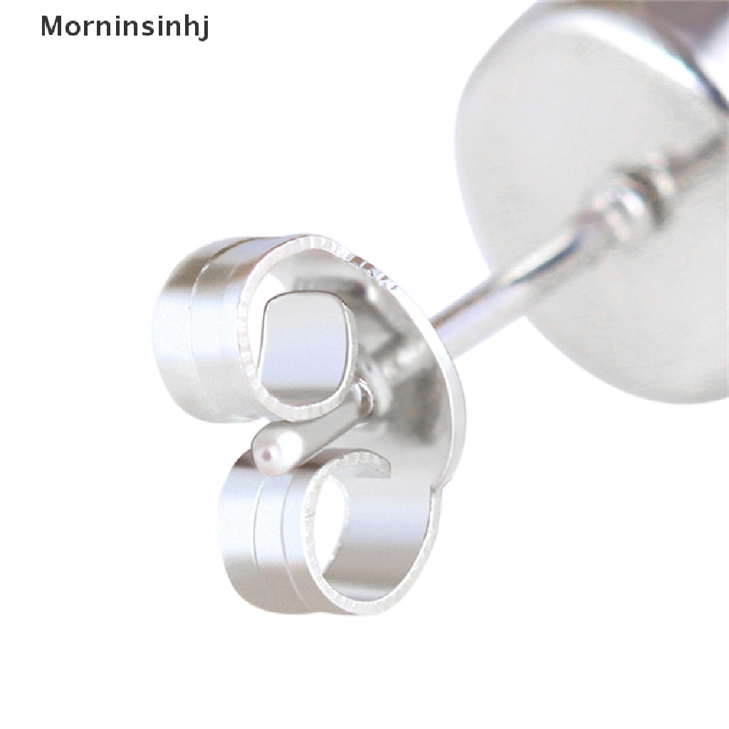 Mornin Anting Tusuk Wanita Bulat Stainless Steel Cubic Zirconia Hias 3mm-8mm 6pasang id