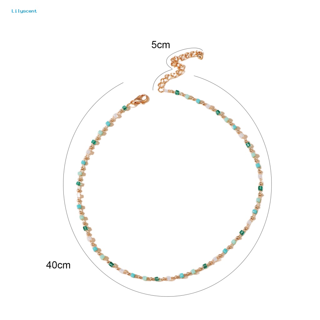 Lilyscent Kalung Choker Manik Bulat Untuk Pergi Jalan Lady Musim Panas Kalung Liontin Manik Bulat Tipis