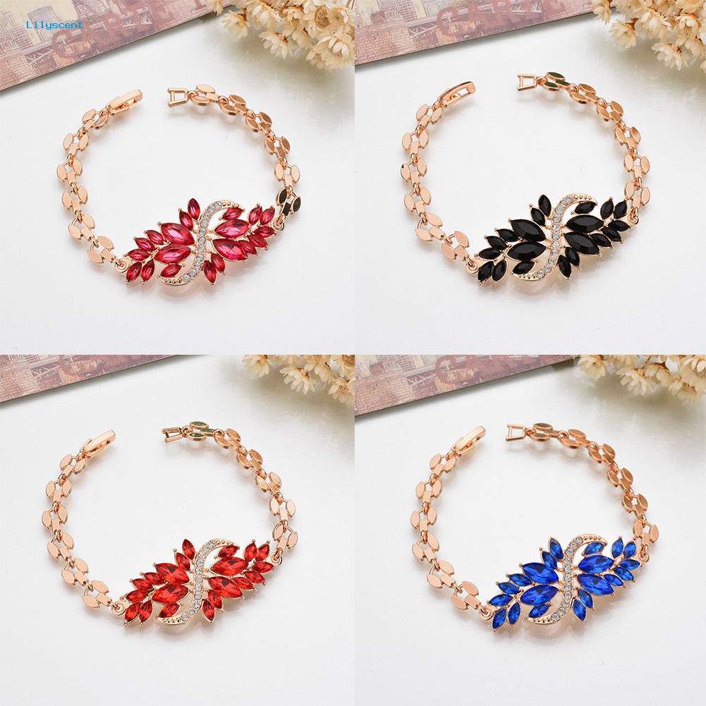 Lilyscent Wanita Gadis Fashion Merak Rantai Bangle Cuff Charm Gelang Perhiasan Hadiah