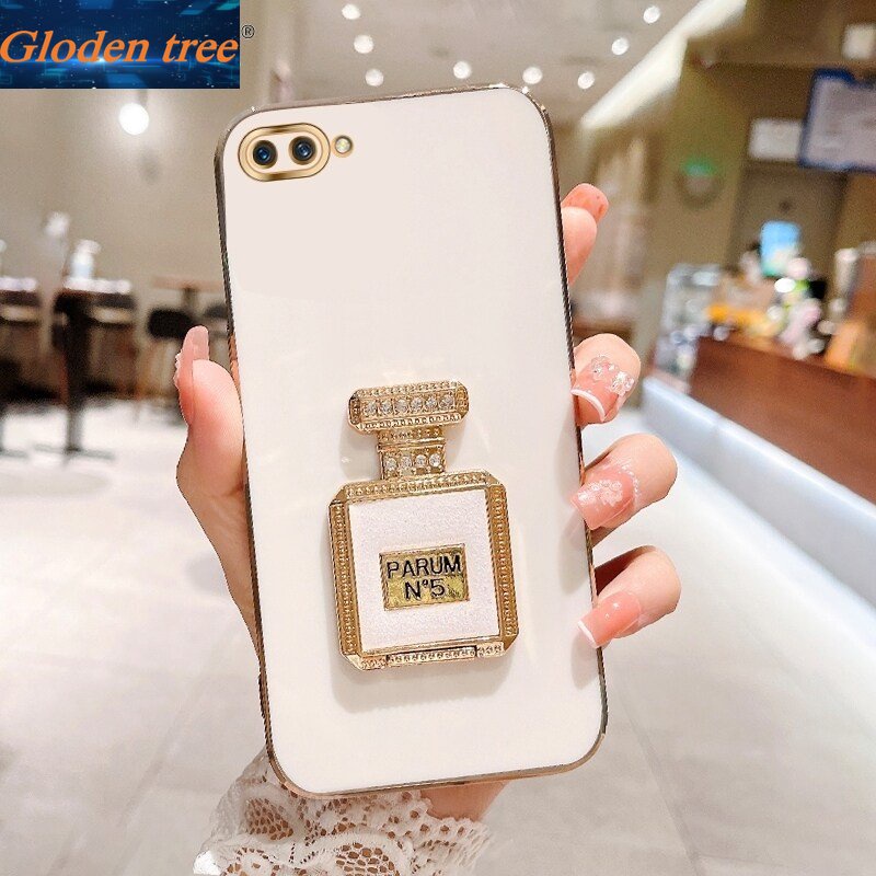 Gloden tree Casing Case Untuk OPPO A12S A12E A12 A11K oppoa12s oppoa12e Case Dengan Botol Parfum Tendangan Lipat Cakupan Penuh Case Kamera