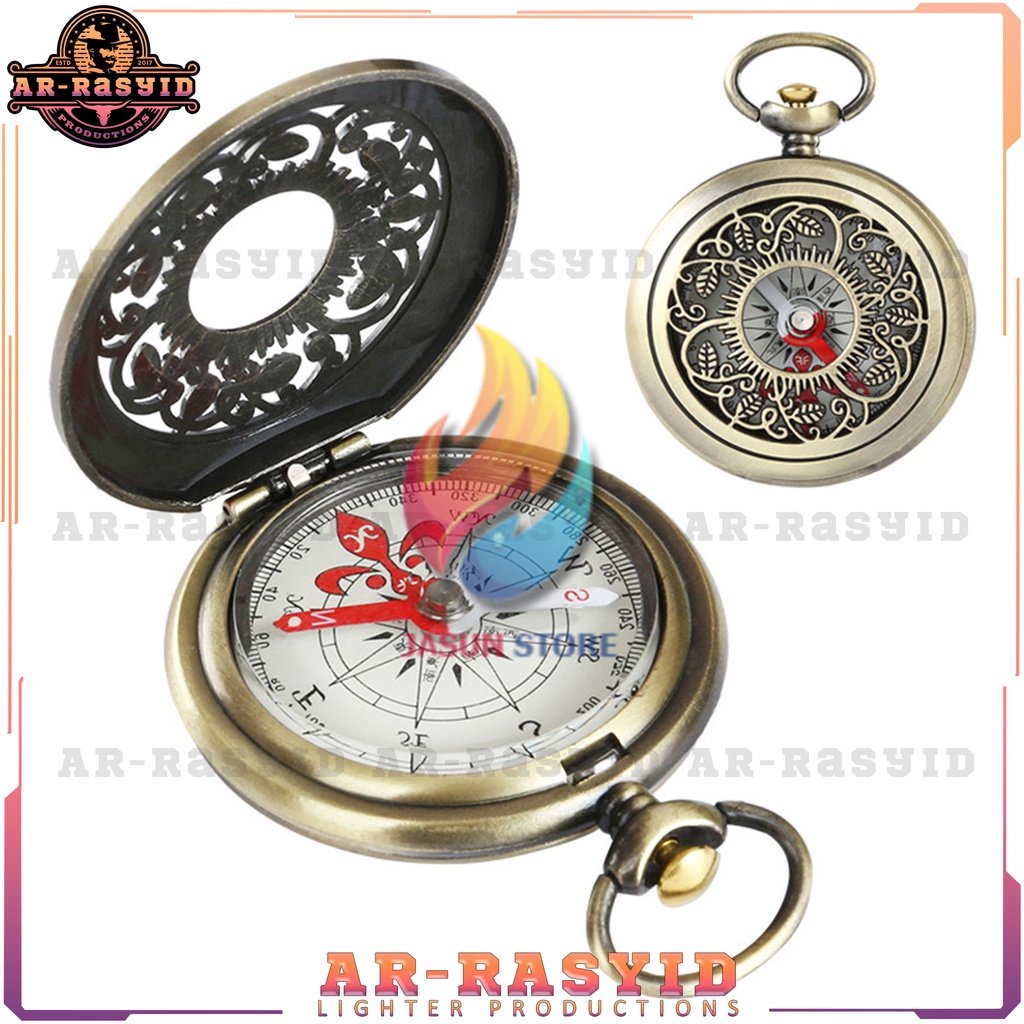 TERBARU! Kompas Retro Pocket Marching Lensatic Bronze Compass J35-2 BISA COD!