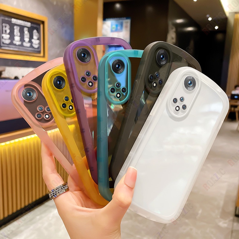 NOVA Gloden tree Transparan Sederhana Casing Ponsel Untuk Huawei Nova9/Honor50 5G Ins Lembut Silikon Shockproof Casing Full Cover Lensa Kamera Penutup Pelindung