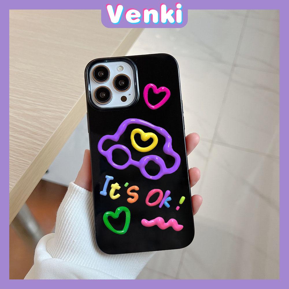 iPhone Case Soft TPU Glossy Black Candy Case Cute Color Graffiti Car Camera Protection Shockproof For iPhone 14 13 12 11 Pro Max 7 8 Plus X XR