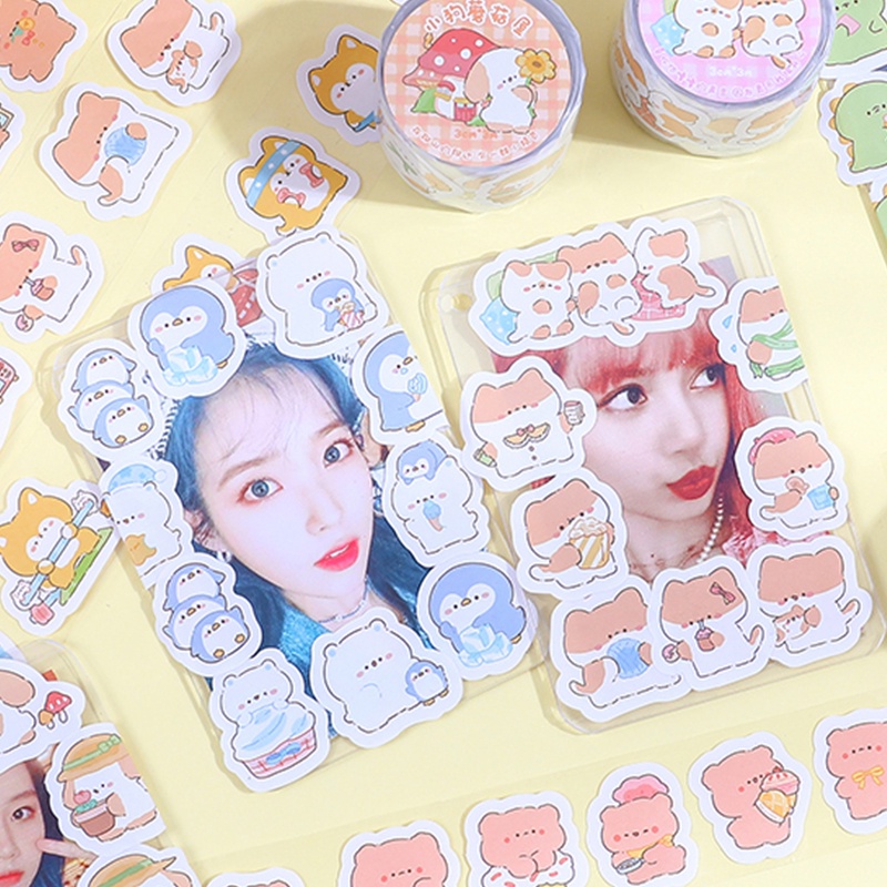 3meter Lucu Kartun Pets Series Tape Stiker Siswa Scrapbook Deco DIY Decals Tape