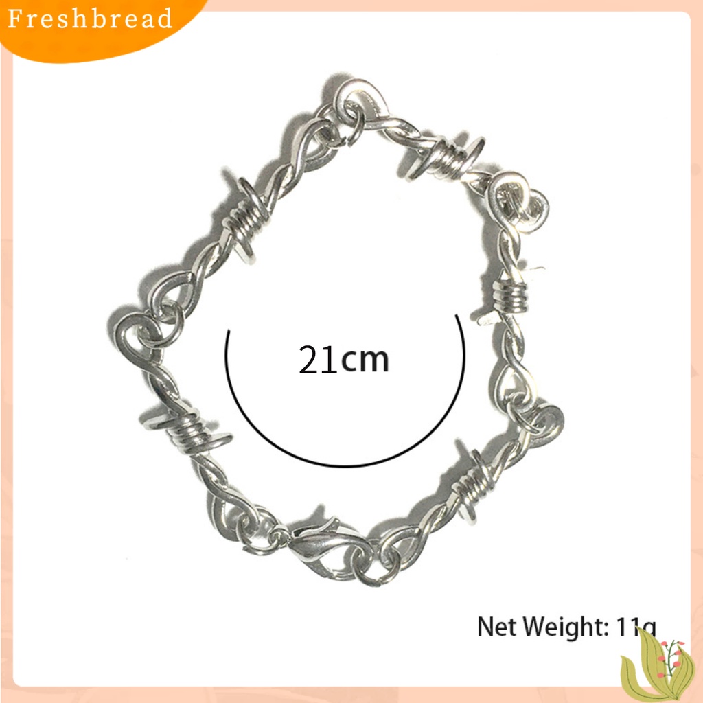 &lt; Freshbread &gt; Unisex Hip-hop Gothic Punk Gaya Kawat Duri Choker Gelang Bangle Perhiasan Hadiah