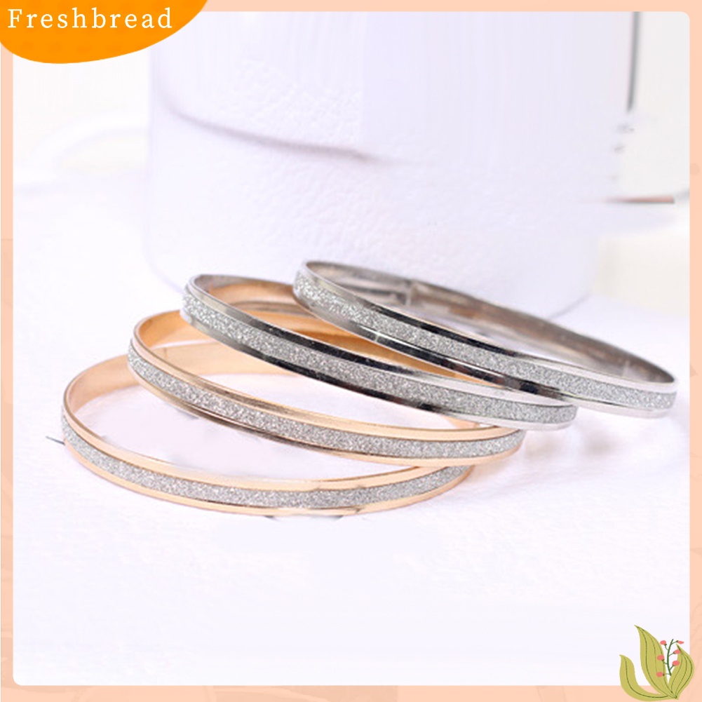 &lt; Freshbread &gt; 1Pc Minimalis Frosted Bangle Gelang Pesta Perhiasan Wanita Hadiah Hari Valentine