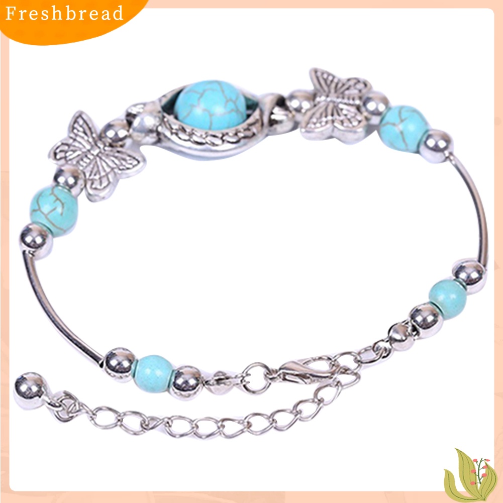 &lt; Freshbread &gt; Fashion Wanita Turquoise Beads Gelang Paduan Menawan Bangle Perhiasan Hadiah