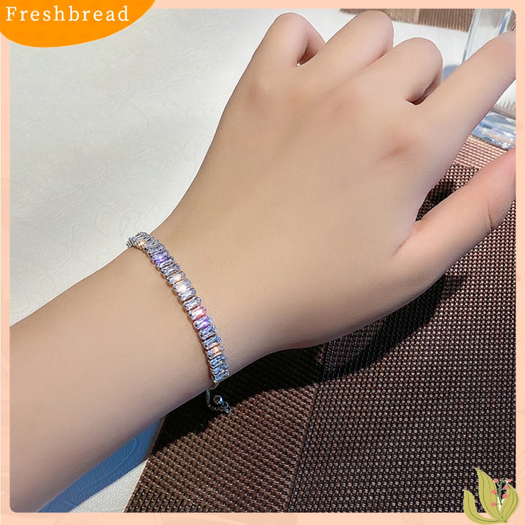 &lt; Freshbread &gt; Wanita Gelang Mewah Hias Menarik Adjustable All-match Perhiasan Hadiah Geometris Wanita Fashion Berlian Imitasi Mengkilap Tarik Gelang Untuk Pernikahan