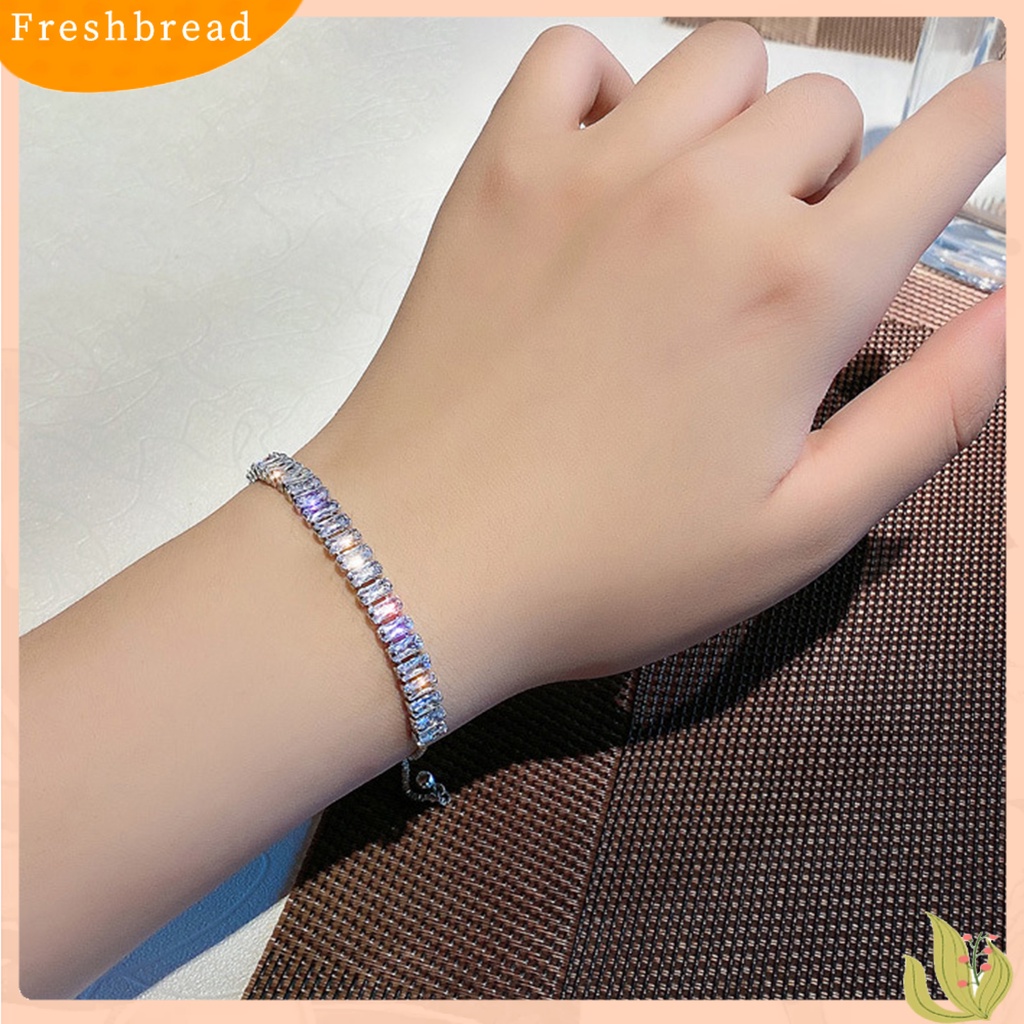 &lt; Freshbread &gt; Wanita Gelang Mewah Hias Menarik Adjustable All-match Perhiasan Hadiah Geometris Wanita Fashion Berlian Imitasi Mengkilap Tarik Gelang Untuk Pernikahan