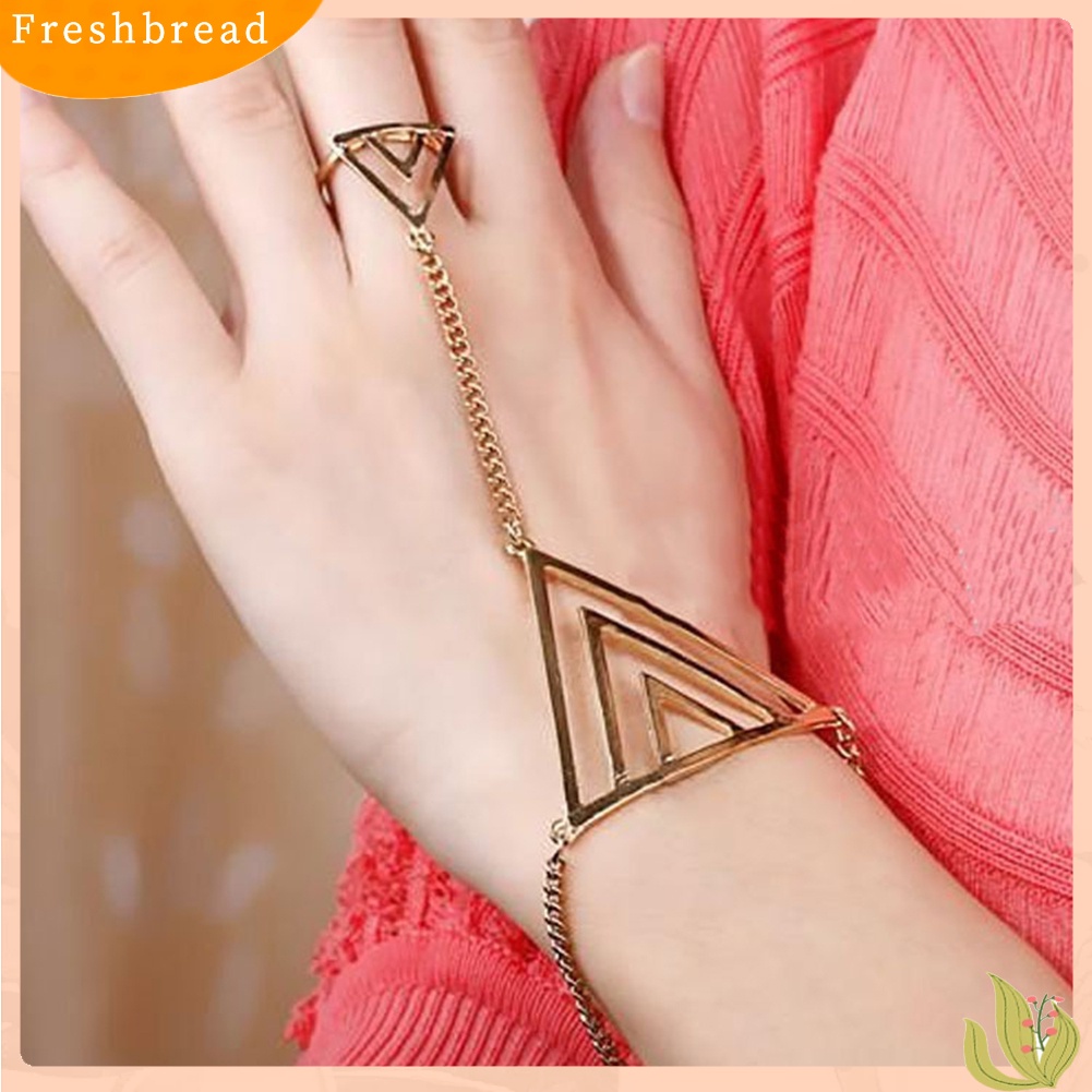 &lt; Freshbread &gt; Wanita Fashion Segitiga Pesona Budak Cincin Rantai Harness Gelang Punk Perhiasan