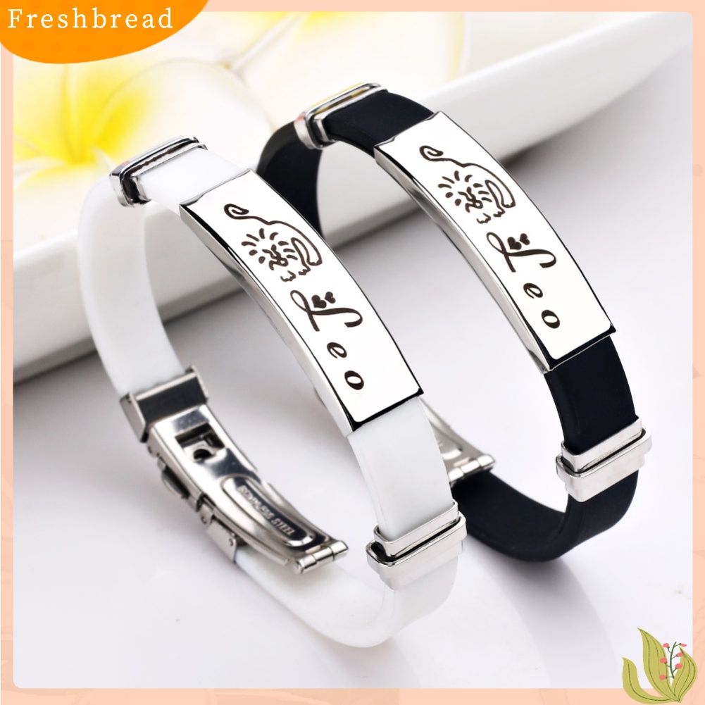 &lt; Freshbread &gt; Unisex 12stelasi Adjustable Gesper Silikon Gelang Bangle Perhiasan Hadiah