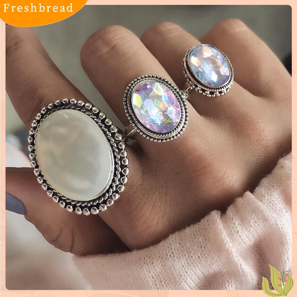 &lt; Freshbread &gt; Kreatif Susun Jari Cincin Set Buatan Batu Permata Pesta Wanita Perhiasan Hadiah