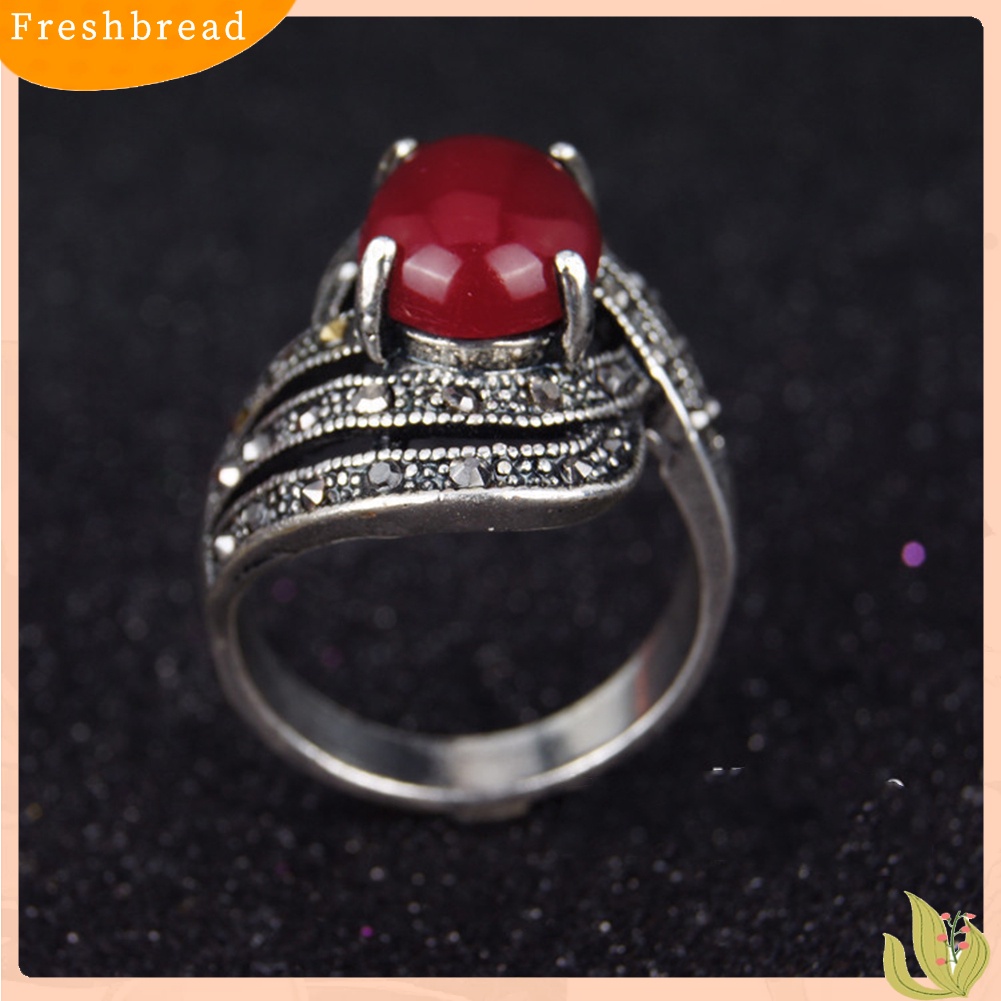 &lt; Freshbread &gt; Elegan Hias Cincin Jari Batu Permata Buatan Vintage Pesta Wanita Perhiasan Hadiah