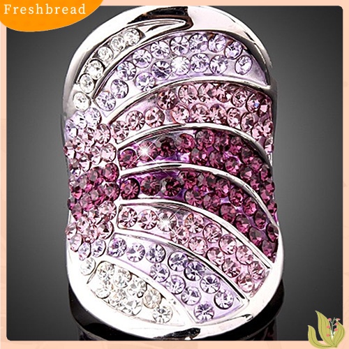 &lt; Freshbread &gt; 925 Sterling Silver Wanita Gaya Korea Penuh Berlian Imitasi Cincin Jari Telunjuk