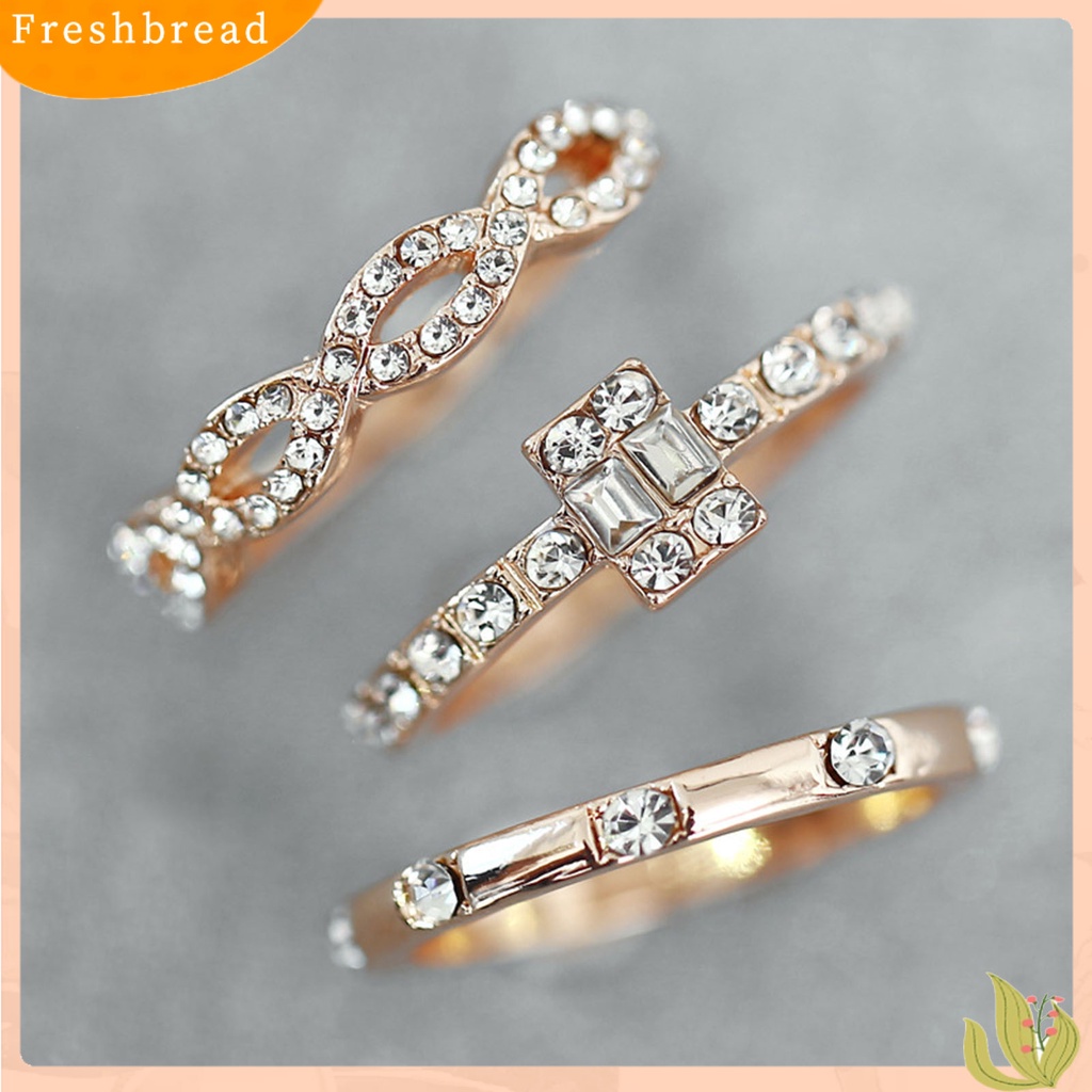 &lt; Freshbread &gt; 3Pcs/Set Ring Kit Hias Minimalis Set Cincin Jari Individualitas Khas Untuk Pakaian Sehari-Hari