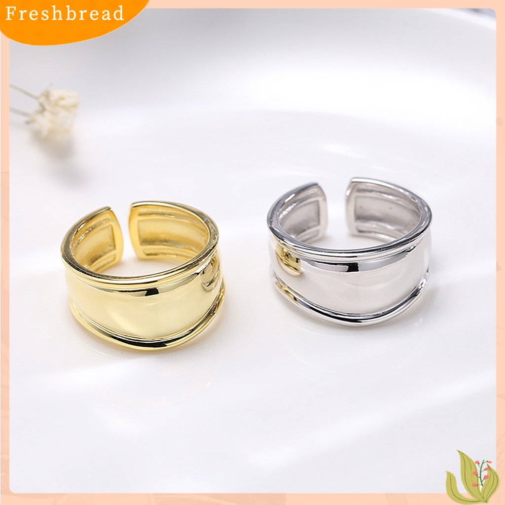 &lt; Freshbread &gt; Fashion Cincin Lebar Terbuka Dapat Disesuaikan Sederhana Jari Band Perhiasan Aksesori Untuk Pacaran